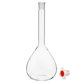 Odmerná banka 10 ml, zábrus 10/19, trieda B, hnedá stupnica