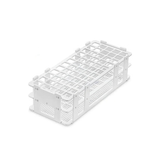 Porta provette pieghevole in PP, 40 posti (4×10), diametro 20 mm, bianco, 246×106×68 mm