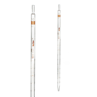 Pipetta multidimensionale, 10 ml, classe B, scala marrone, "0" in alto