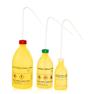 Ugello con stampa Etanolo, 250 ml, giallo, collo stretto – PE-LD, ADR