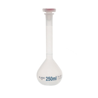 Odmerná banka z PP so sklenenou zátkou 10/19, trieda B – 10 ml, ISO 384