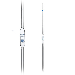 Einwegpipette, 2 ml, Klasse A, blaue Graduierung, mit Zertifikat – DIN ISO 648
