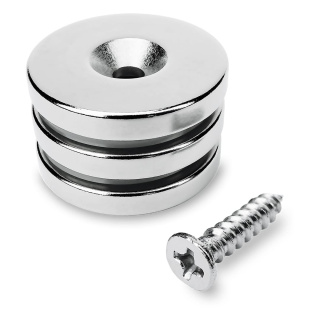 Neodymový magnet prstencový s otvorom na skrutku 25×4 mm – 3 ks