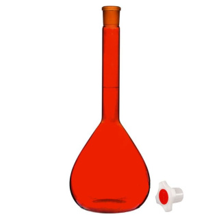 Odmerná banka 500 ml, brus 19/26, trieda A, oranžová - borosilikátové sklo