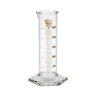 Odmerný valec sklenený 500 ml, nízky, trieda B - GLASSCO