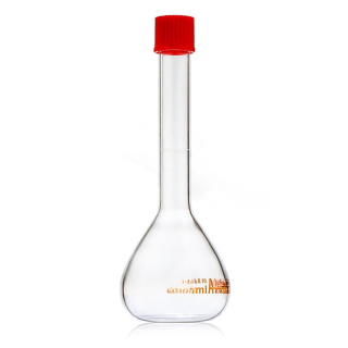 Becher graduato in vetro, 50 ml, classe A, scala marrone, filetto GL18, con certificato