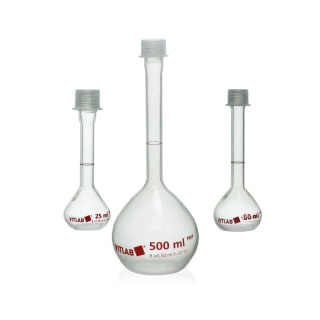 Odmerná banka z PMP s uzáverom z PP, trieda B – 50 ml, DIN EN ISO 1042