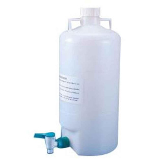 Fľaša na destilovanú vodu 2000 ml, vysoká, s výpustným kohútikom - polypropylén (PP)