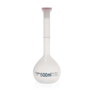 Odmerná banka z PP so sklenenou zátkou 24/29, trieda B – 1000 ml, ISO 384