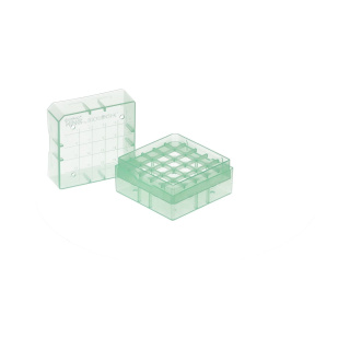 Kryobox PP na skúmavky 25 miest, výška 52 mm, zelený - CryoKING