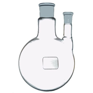 Banka guľatodenná dvojhrdlová 100 ml, zábrus 29/32 a 14/23, rovná, borosilikátové sklo