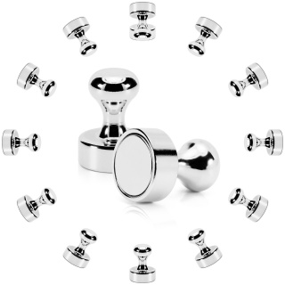 Neodymové magnety na tabuľu, chladničku 12×16 mm, strieborné – 12 ks