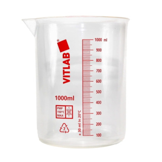 Kadička PMP 10 ml, červená stupnica - VITLAB