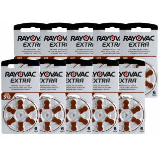 Baterie do naslouchadla 60ks Rayovac typ 312/PR41