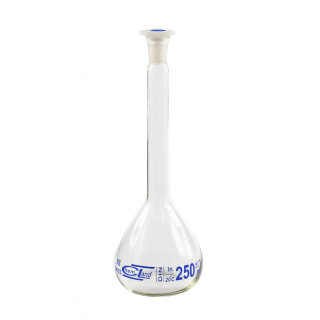Odmerná banka 250 ml, zábrus 14/23, trieda B, borosilikátové sklo