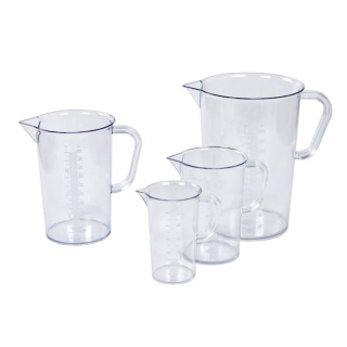 Kadička plastová SAN 3000 ml s uchom, tlačená stupnica