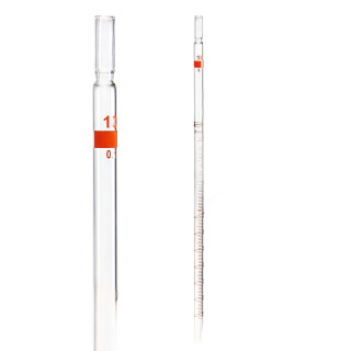 Pipetta multicanale, 10 ml (0,10 ml), classe AS, scala marrone, con certificato – GLASSCO, ISO 835