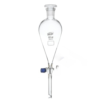 Imbuto di separazione conico Squibb, 2000 ml, raccordo 29/32, rubinetto in vetro, vetro borosilicato (BORO 3.3)