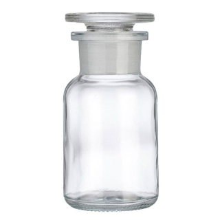 Sklenená fľaša s korkovou zátkou 100 ml, široké hrdlo, brúsený uzáver