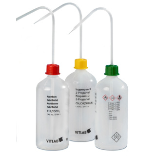 Ugello con stampa Distilled Water, 250 ml, collo stretto GL25 – PE-LD