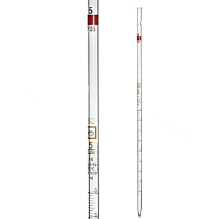 Pipetta multicanale, 0,2 ml (0,01 ml), classe AS, scala marrone, con certificato