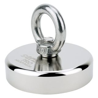 Neodymový magnet s úchytom 250 kg - trieda N52, závit M10, fi 75 mm