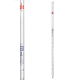 Pipetta multicanale, 25 ml (0,1 ml), classe AS, scala blu, con certificato