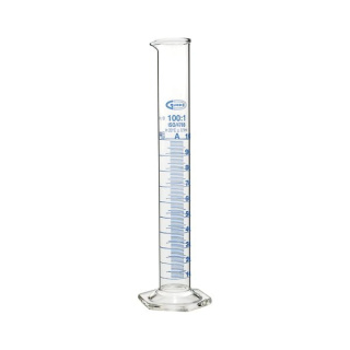 Odmerný valec sklenený 500 ml, trieda A, modrá stupnica