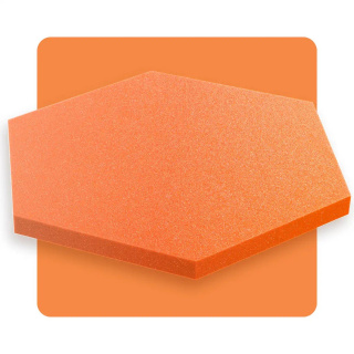 Akustikpaneel Sechseck orange 50x50 cm Dicke 3 cm Hexagon