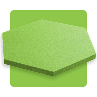 Akustikpaneel Sechseck hellgrün 50x50 cm Dicke 3 cm Hexagon