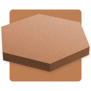 Akustikpaneel Sechseck braun 50x50 cm Dicke 5 cm Hexagon