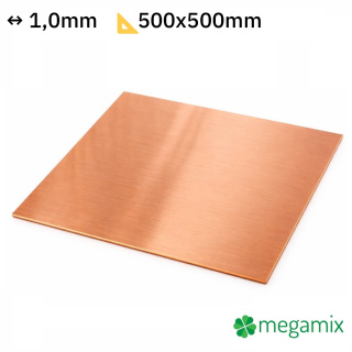 Lamina di rame 500x500x1,0 mm