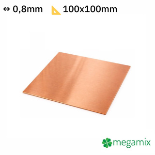 Lamina di rame 100x100x0,8 mm