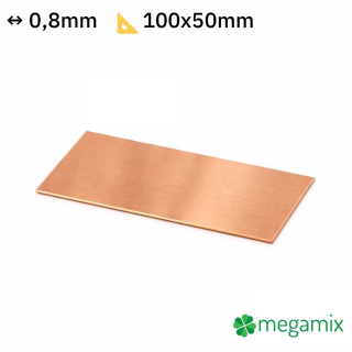 Kupferplatte 100x50x0,8 mm