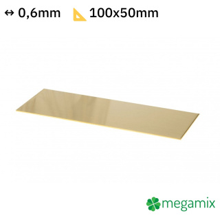 Sárgaréz lap 100x50x0,6 mm