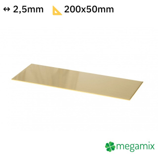 Lamina di ottone 200x50x2,5 mm