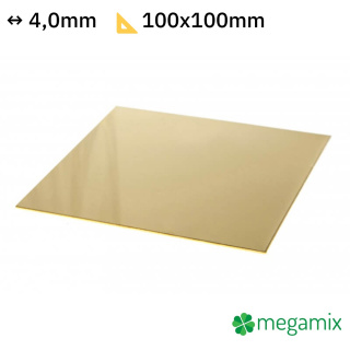 Sárgaréz lap 100x100x4,0 mm