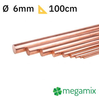 Barra di rame 1m Φ6mm asta metallica