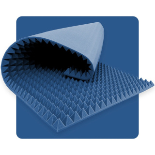 Akustikschaumpanel Pyramide 200×100 cm 5 cm blau