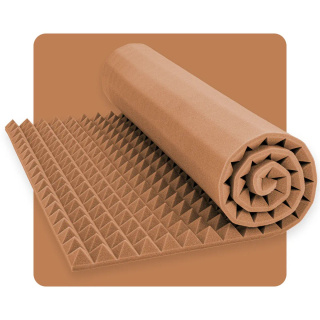 Akustikpaneel Schaum Pyramide 200×100 cm 6 cm braun