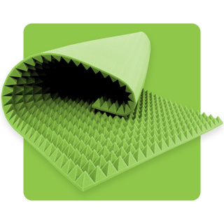 Akustikschaumstoffplatte Pyramide 200×100 cm 8 cm hellgrün