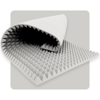 Akusztikus panel hab Pyramida 200×100 cm 4 cm világosszürke