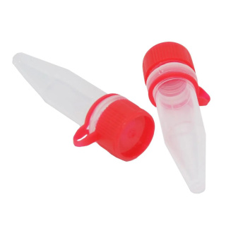 Eppendorf kémcsövek piros kupakkal 1,5 ml, csomag 50 db