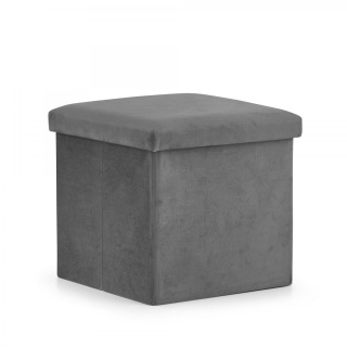 Opklapbare stoel met opbergruimte L 36x38x38cm grijze fluweel