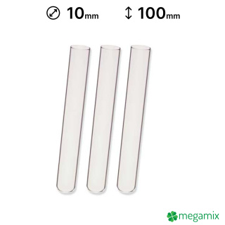 Sklenené skúmavky 100mm priemer 10mm 10ks