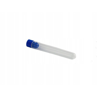 PP Reagenzglas 12x75mm mit blauem Verschluss 50 Stk