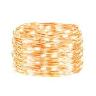 Filo luminoso 50 pezzi LED bianco caldo 5m a batterie AA