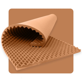 Pannello acustico in schiuma ONDE 200×100 cm 2 cm marrone
