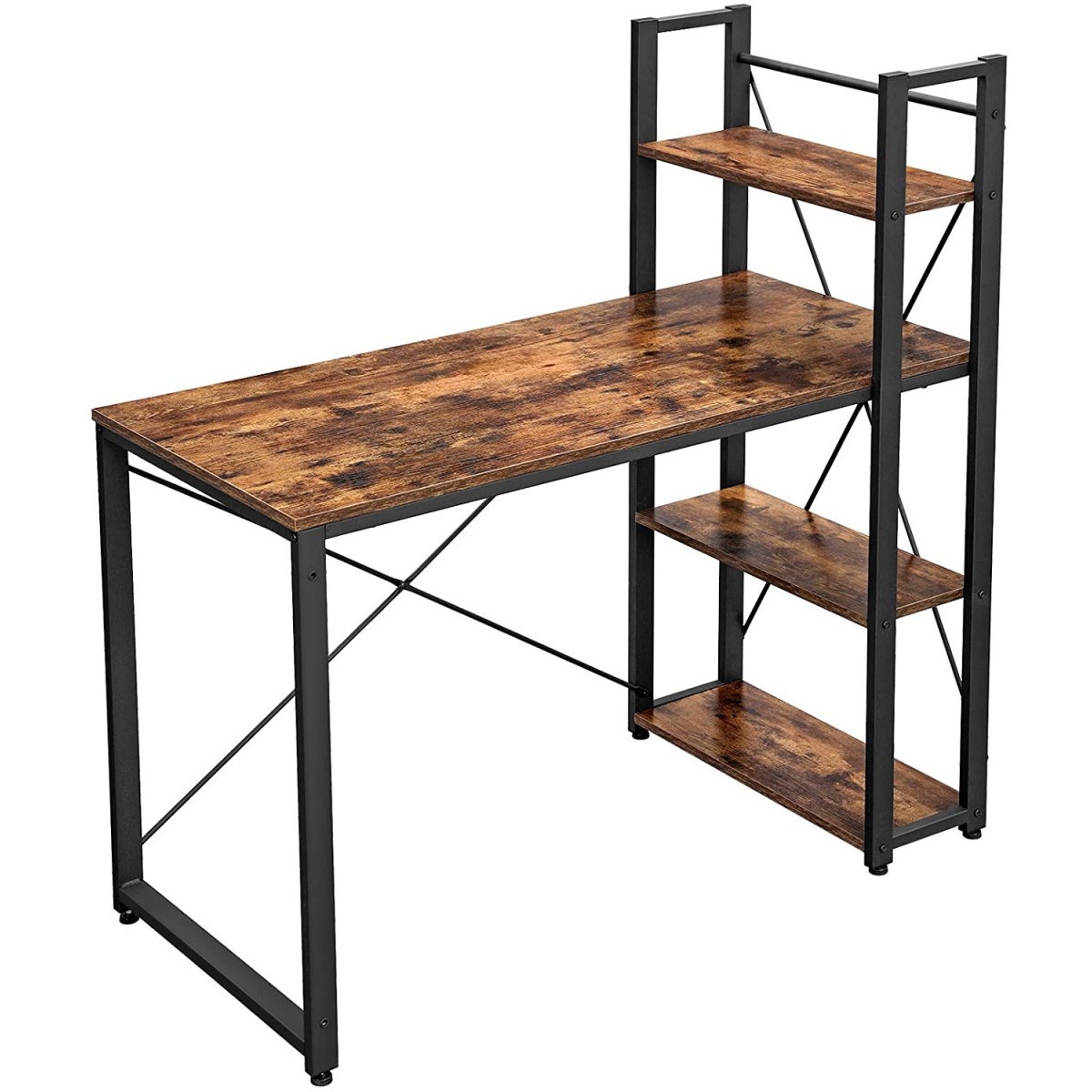 scrivania 120x60x120cm con ripiani legno marrone metallo megamix.sk