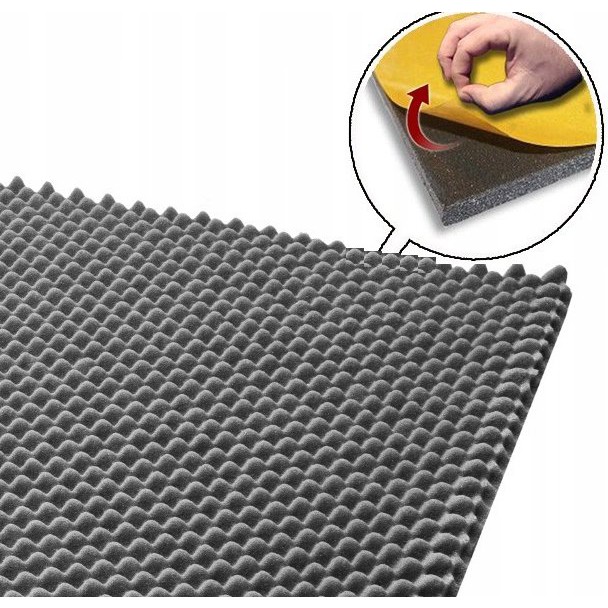 Schiuma acustica autoadesiva VELI spugna 2cm 200x100cm megamix